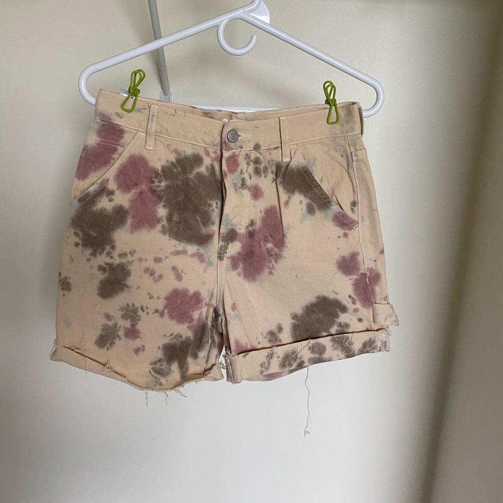 Pacsun tie dye high waisted boyfriend carpenter shorts